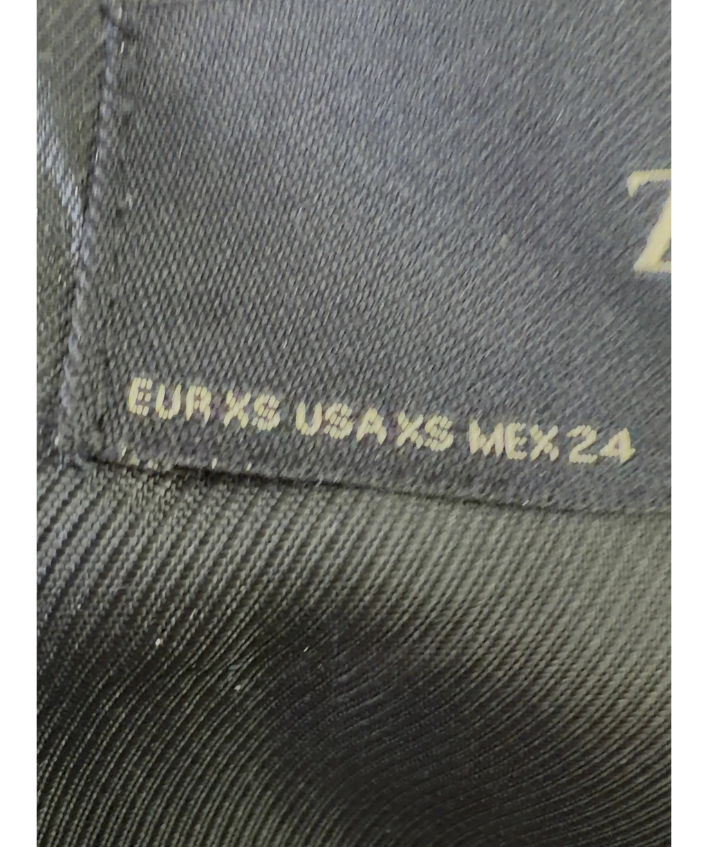 ZARA Black satin shawl-lapel blazer, size UK XS — care label