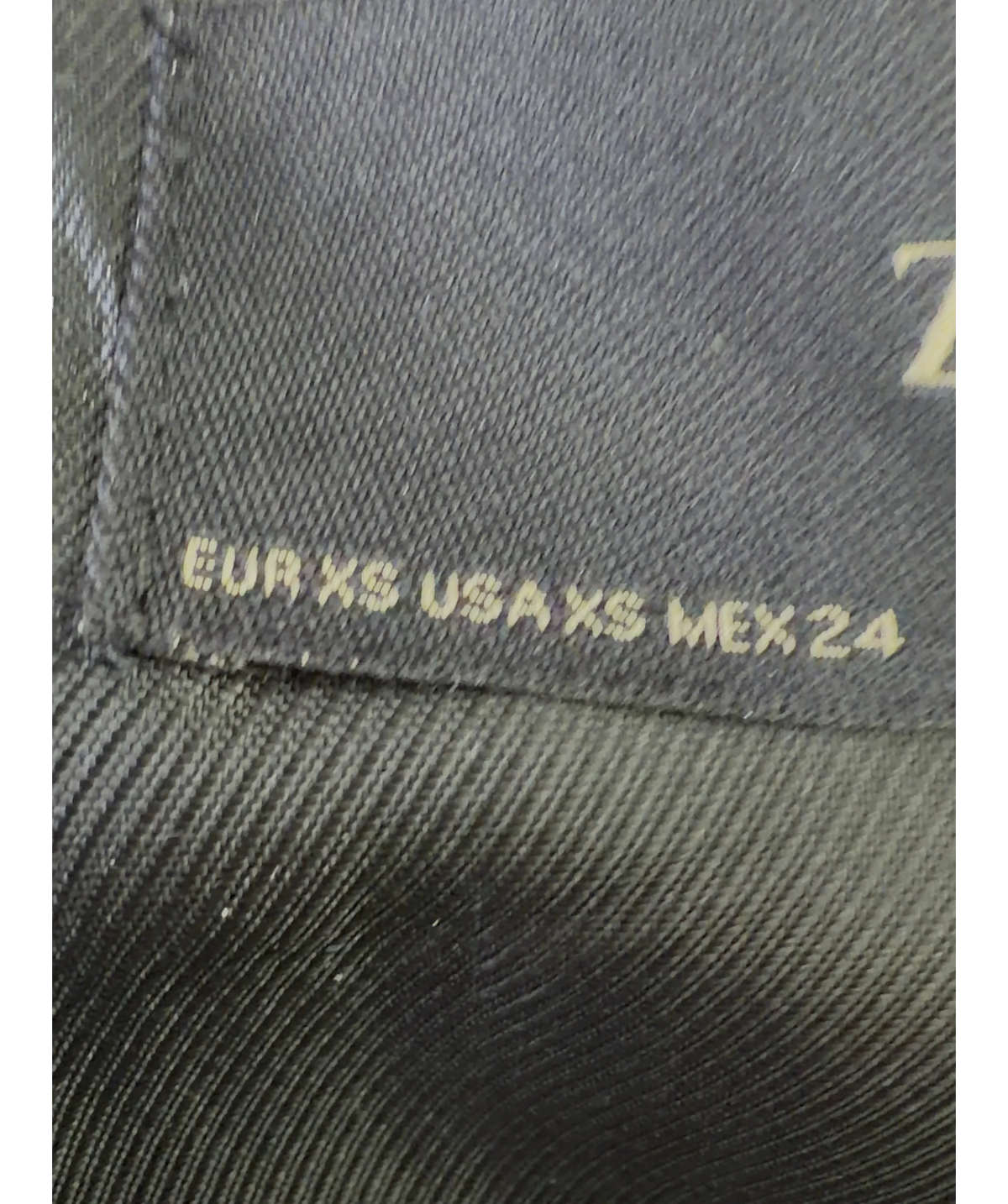 ZARA Black satin shawl-lapel blazer, size UK XS — care label