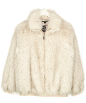 Silence + Noise Beige Shaggy Jacket UK S