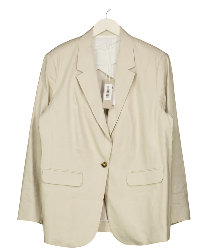 The White Company Beige Single Button Blazer UK 14