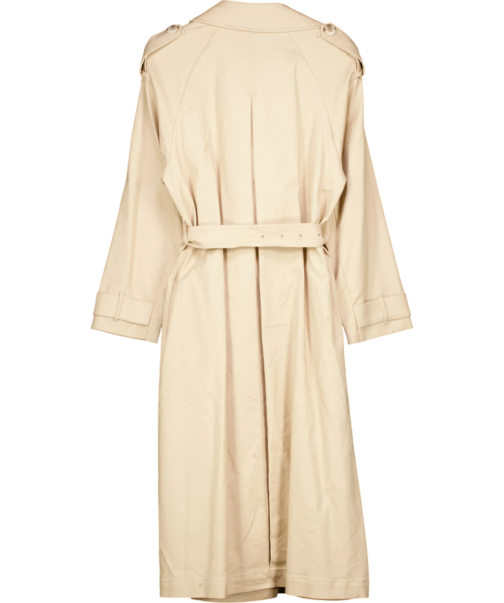 River Island Beige Double Collar Belted Trench Coat, size UK 10 — back