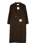 Marcéla Brown Long Wool Blend Overcoat — front