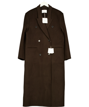 Marcéla Long Wool Blend Overcoat Brown