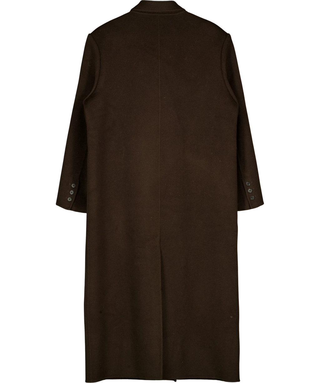 Marcéla Brown Long Wool Blend Overcoat — back