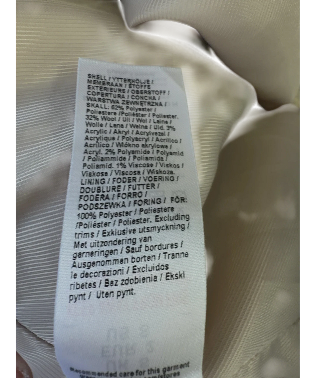River Island Beige Wool-Blend Cape Trench Coat, size UK S — fabric detail