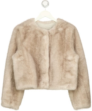 Marcéla Beige Faux Fur Jacket UK M