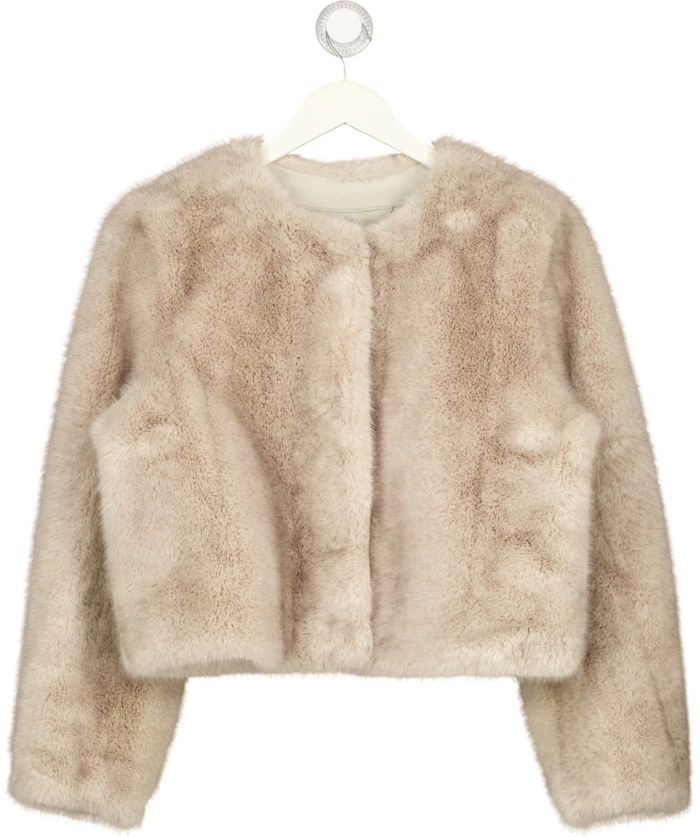 Marcéla Beige Faux Fur Jacket UK M