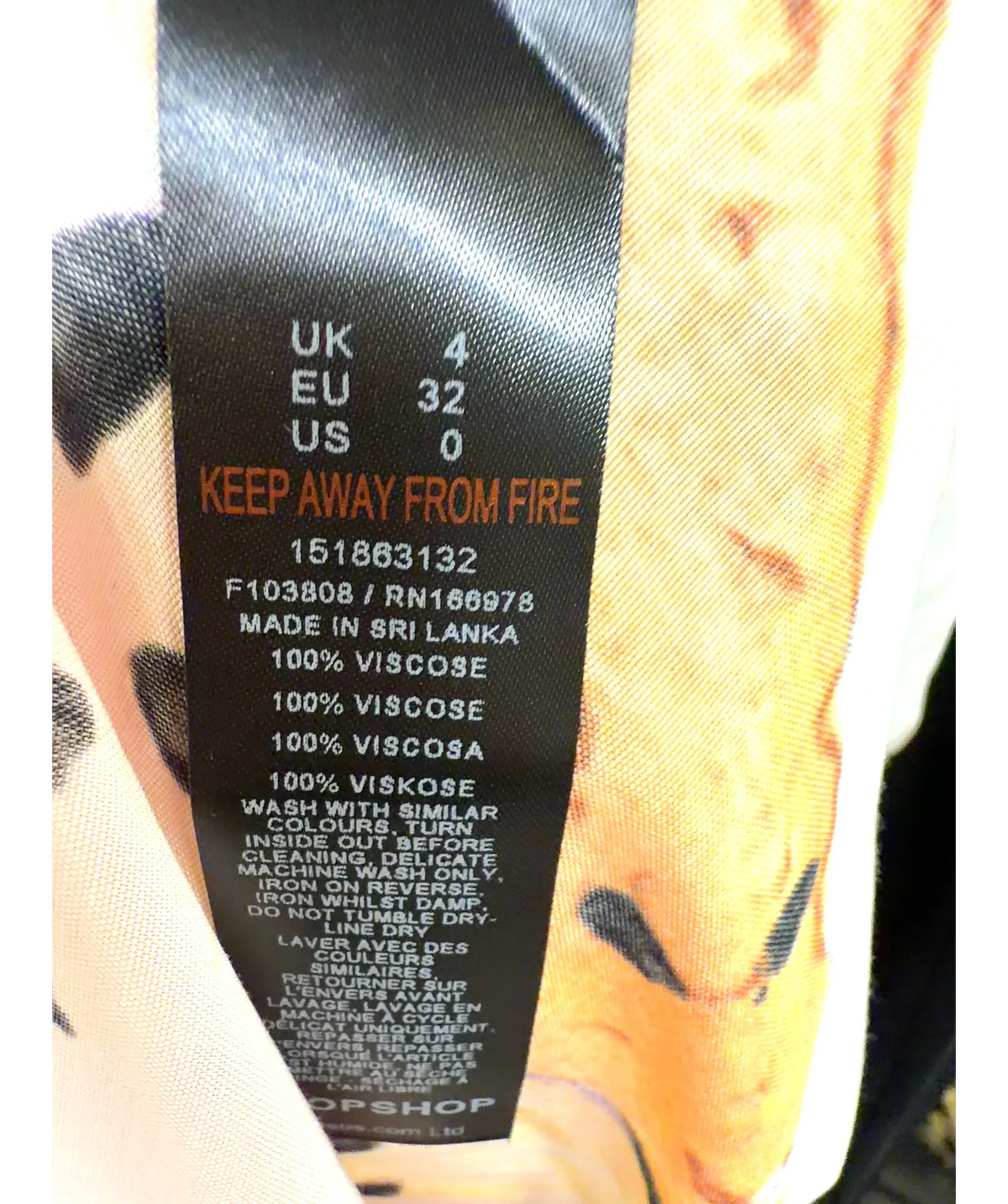 TOPSHOP Multicoloured Colour, size UK 4 — label