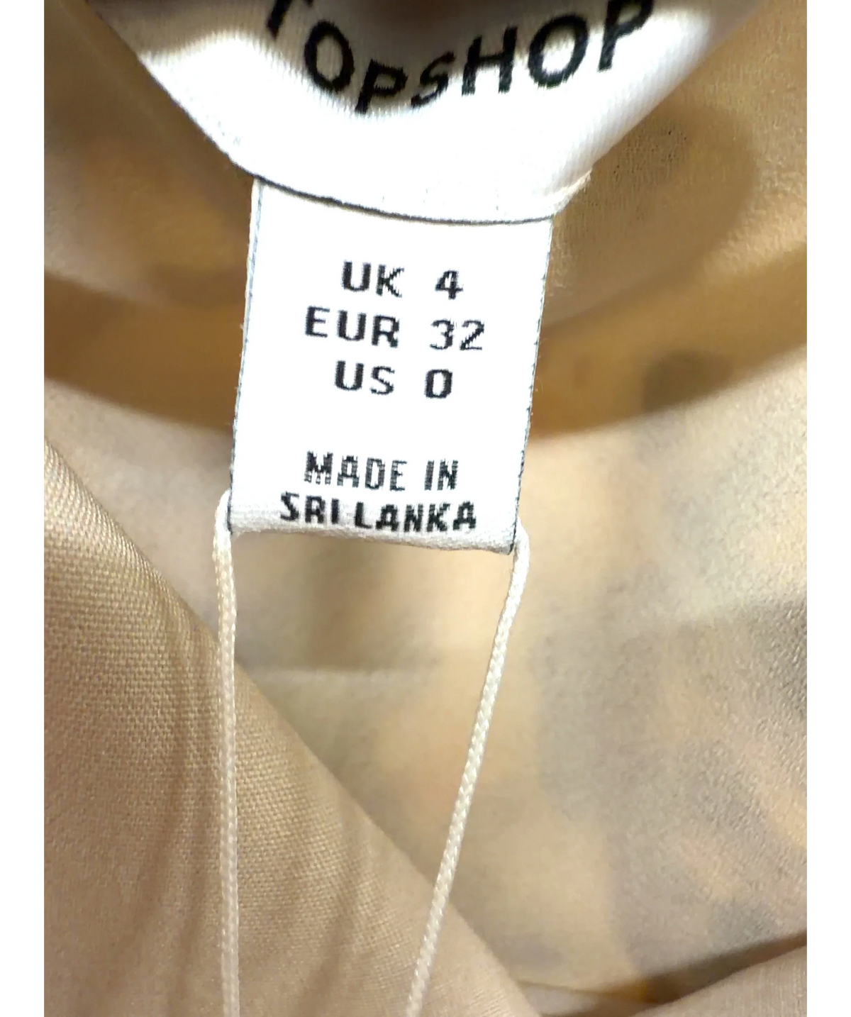 TOPSHOP Multicoloured Colour, size UK 4 — care label