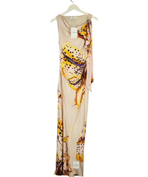 Topshop Multicoloured Asymmetric Cowl Dress UK 4