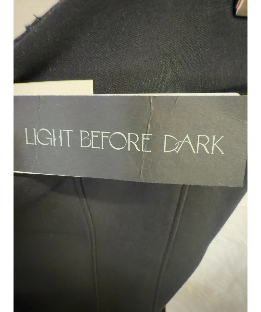 LIGHT BEFORE DARK Black Costaponte strapless black dress, size UK M — detail