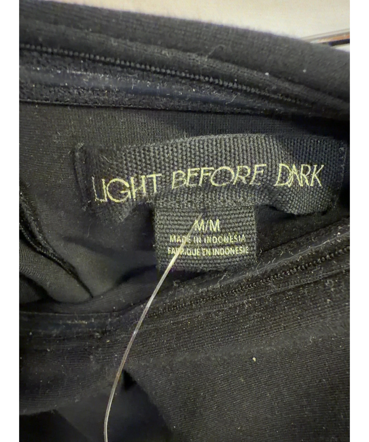 LIGHT BEFORE DARK Black Costaponte strapless black dress, size UK M — care label