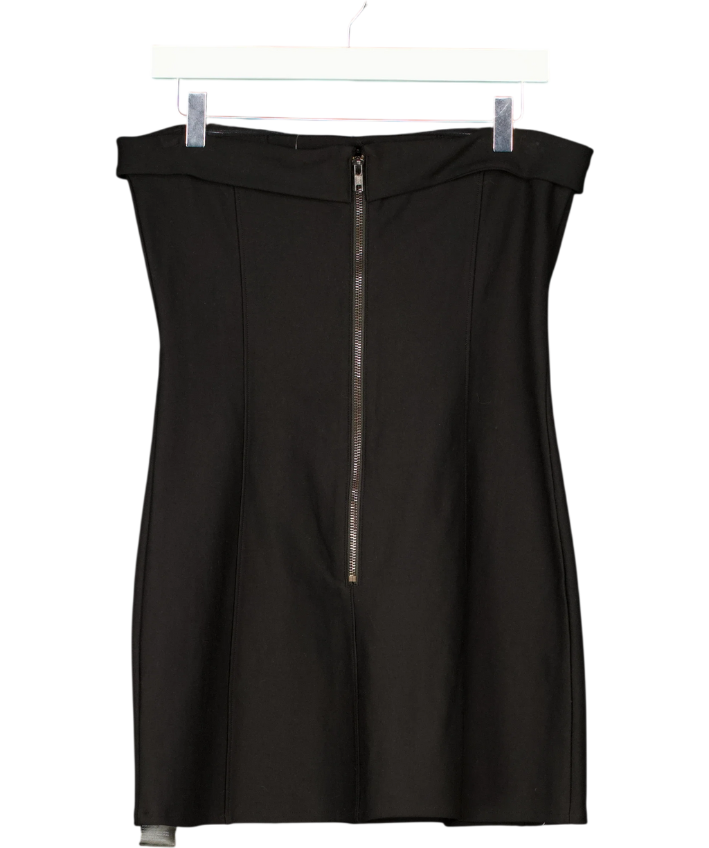 LIGHT BEFORE DARK Black Costaponte strapless black dress, size UK M — back