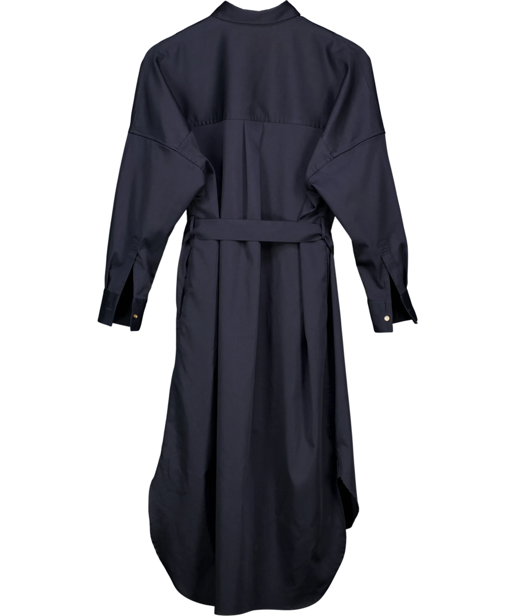 LOUNGEDRESS navy shirt dress — back