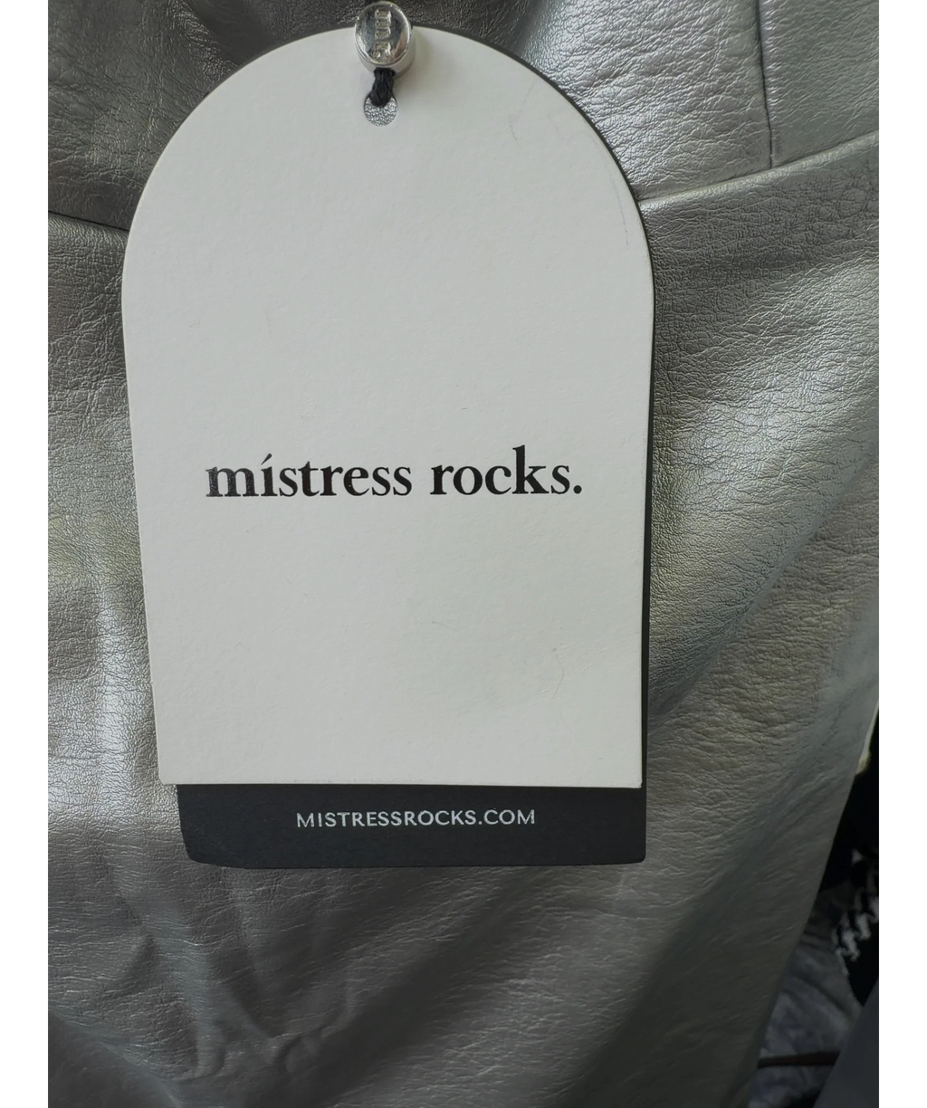Mistress Rocks silver Silver Metallic Strapless Mini Dress, size UK M — detail