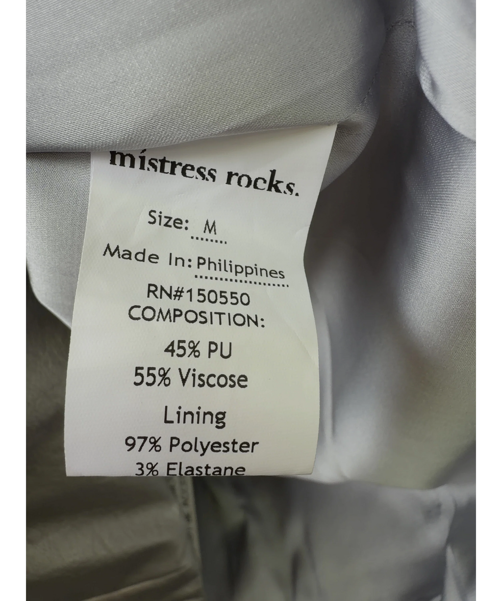 Mistress Rocks silver Silver Metallic Strapless Mini Dress, size UK M — label