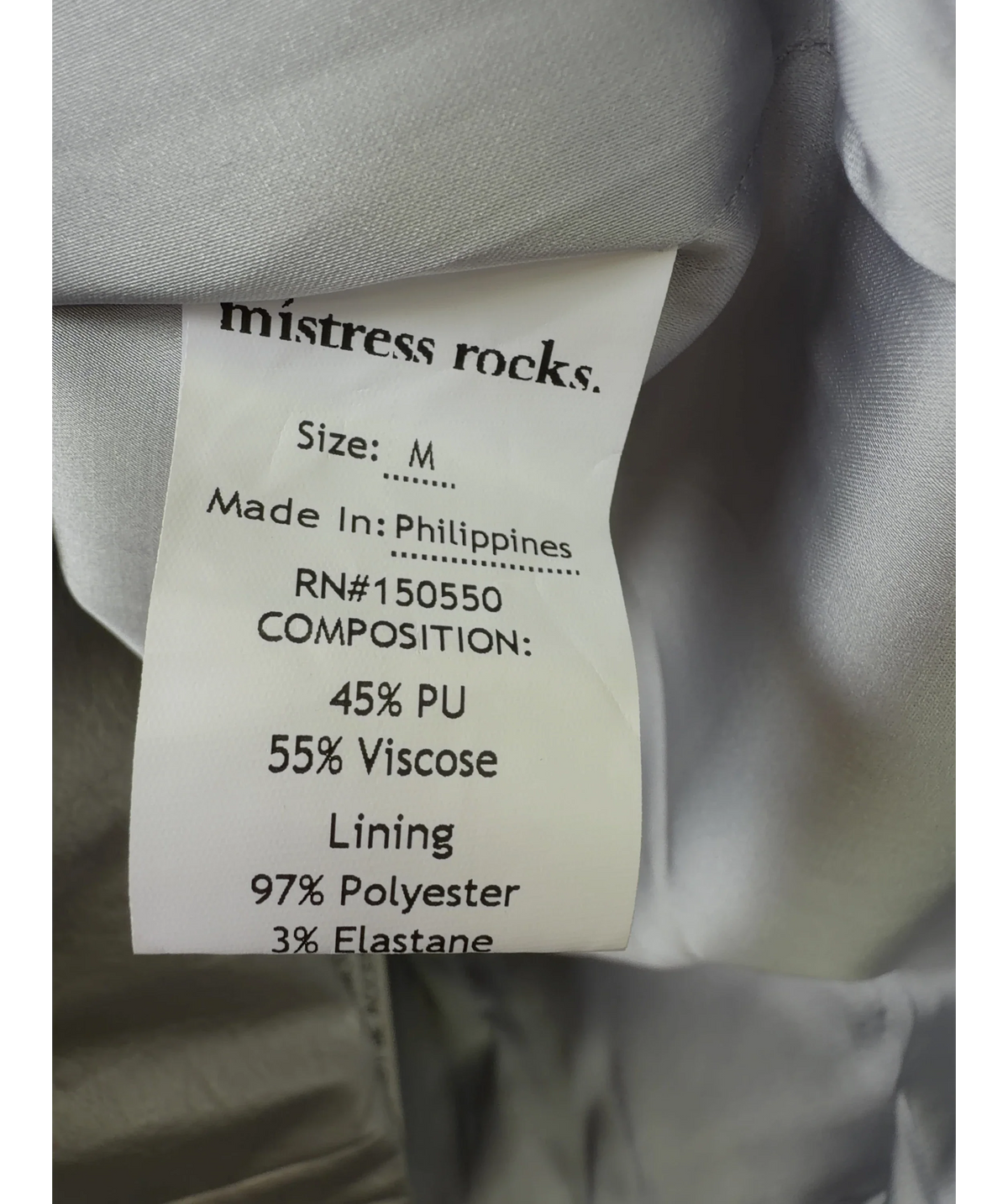 Mistress Rocks silver Silver Metallic Strapless Mini Dress, size UK M — label