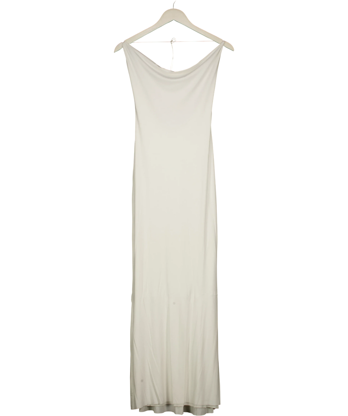 Natalie Rolt White cowl-neck maxi dress, size UK 4 — front