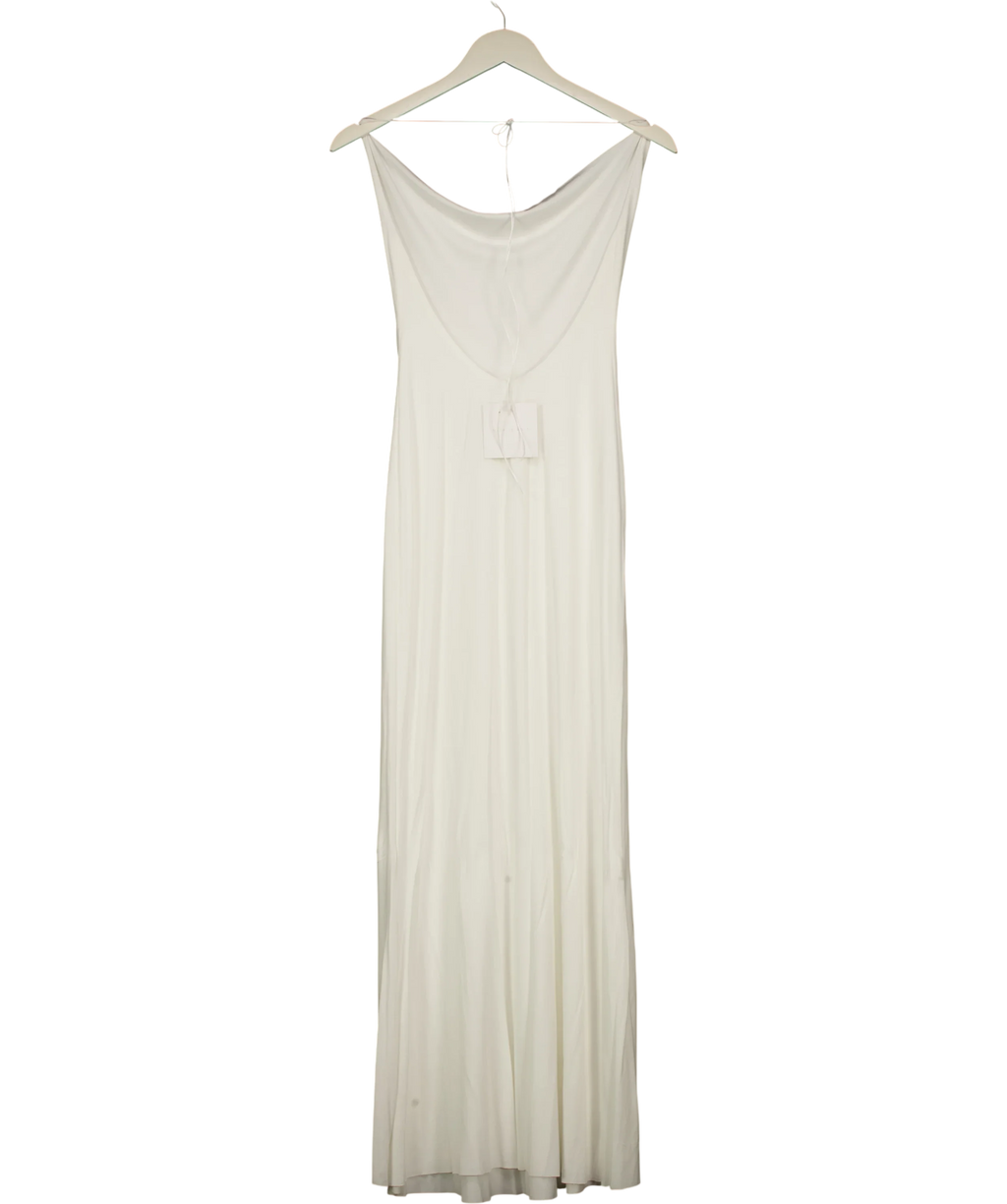 Natalie Rolt White cowl-neck maxi dress, size UK 4 — back