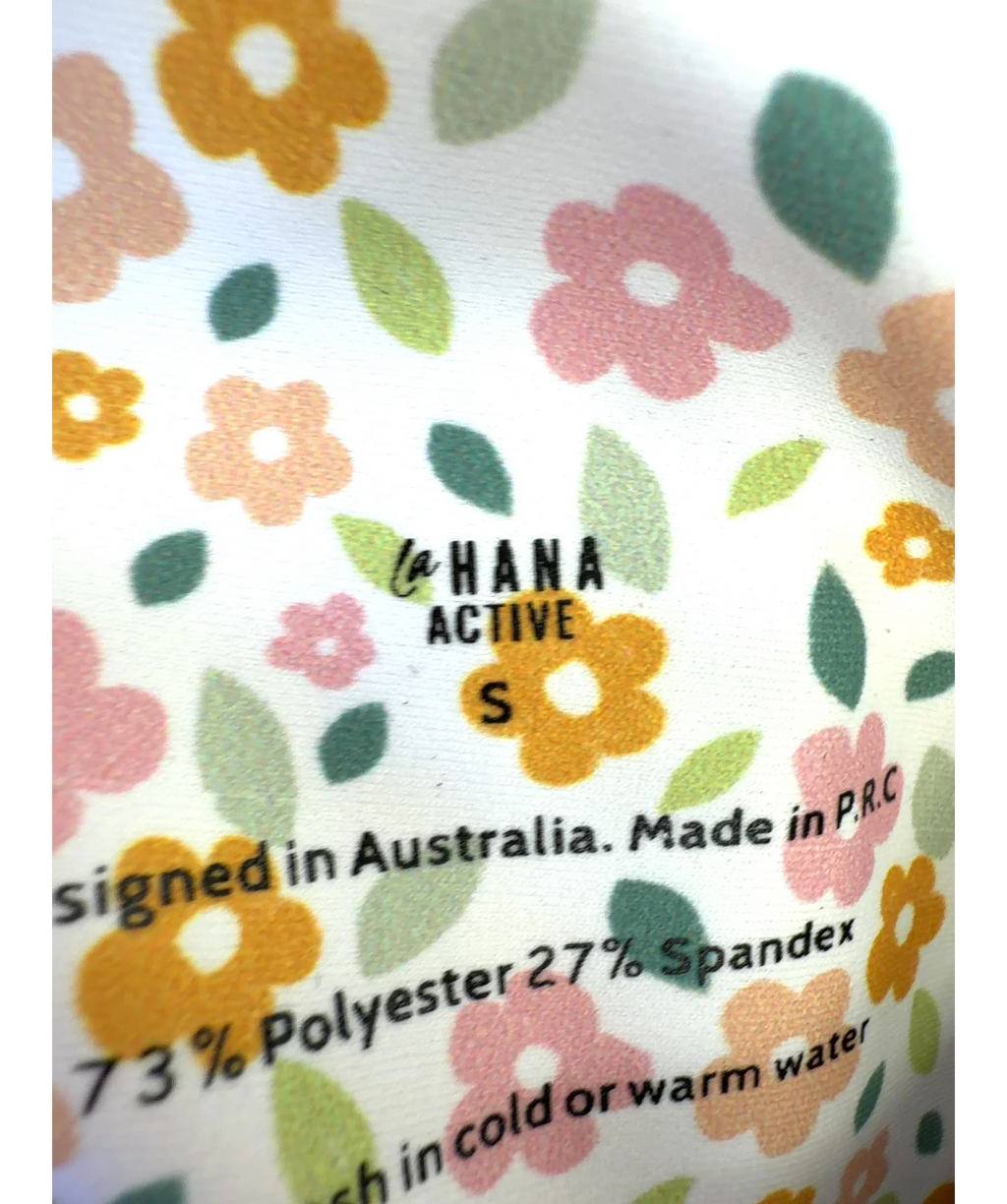 lahana active White Fleur, size UK S — fabric detail
