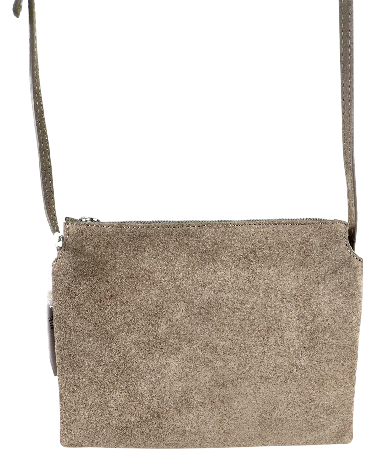 The White Company taupe Suede Double Zip Pouch Crossbody Bag — back