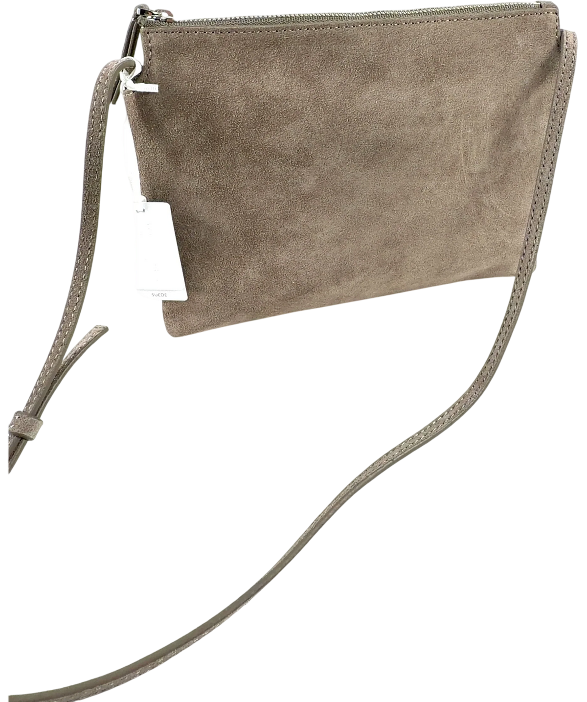 The White Company taupe Suede Double Zip Pouch Crossbody Bag — additional view