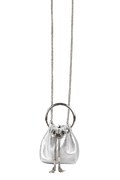 Jimmy Choo Micro Bon Bon Silver Metallic Nappa Leather Bag