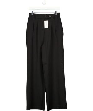 New Look Black Pleated Front Wide Leg Trousers UK 10