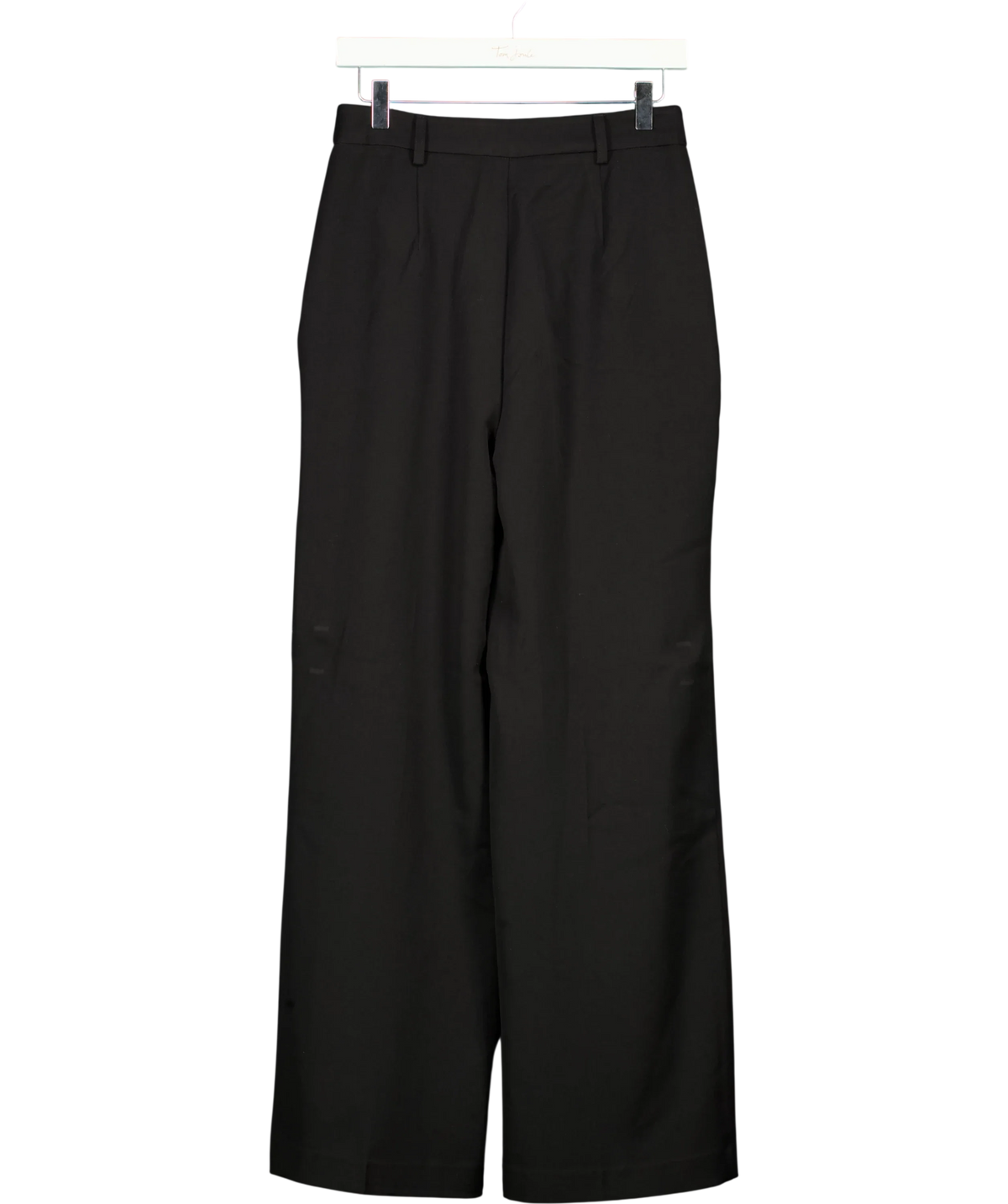New Look Black Black Pleated Front Wide Leg Trousers, size UK 10 — back