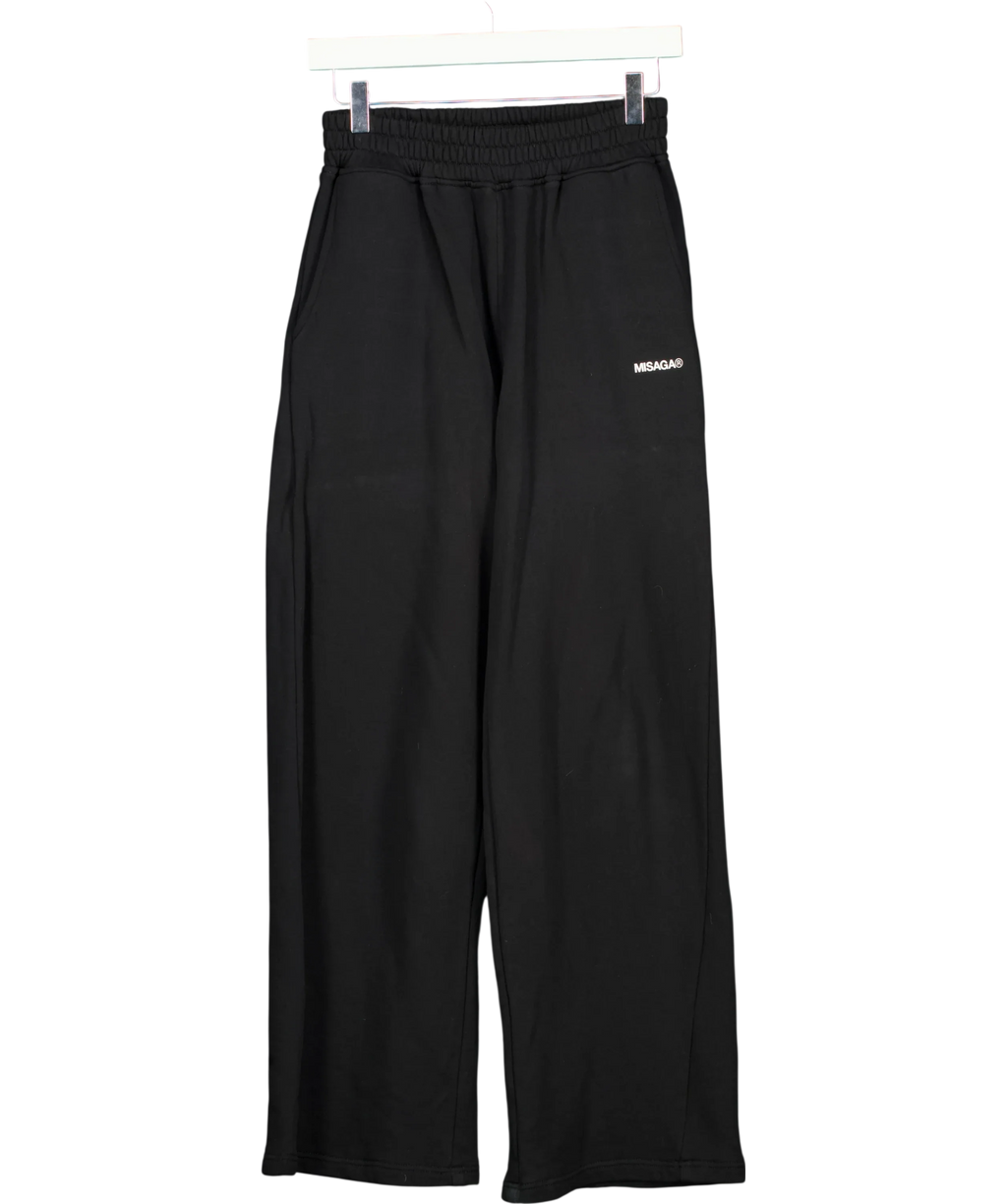 MAISONMISAGA® Black black wide-leg sweatpant, size UK S — front