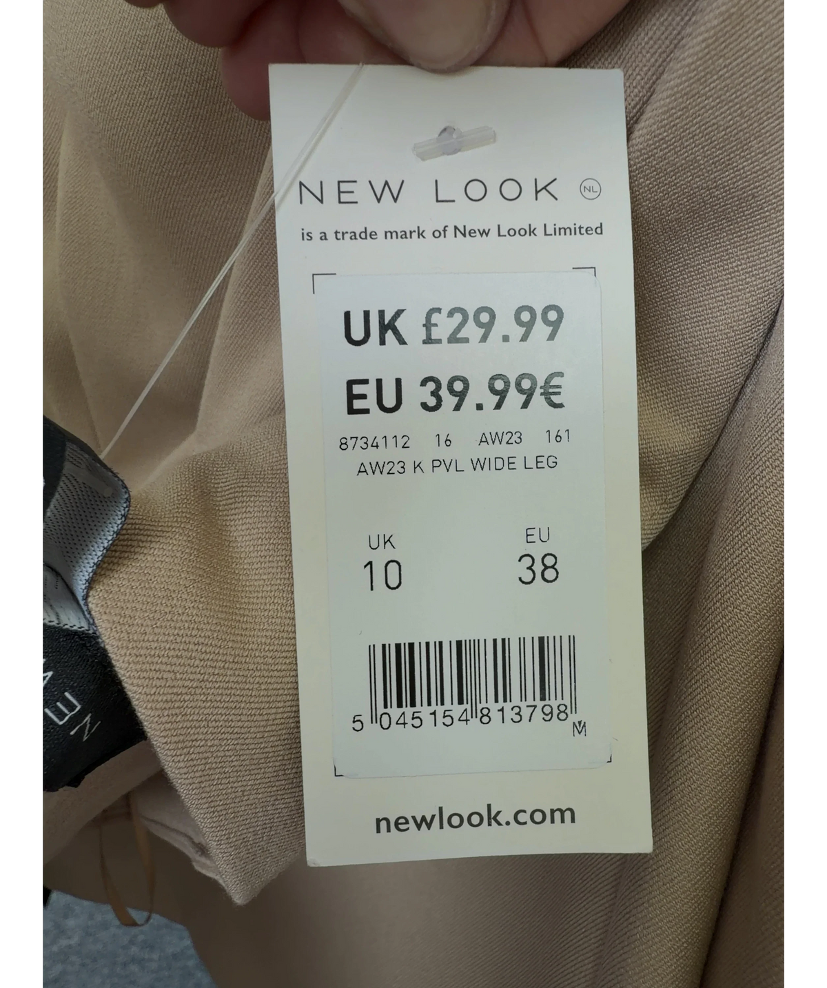 New Look Beige Colour, size UK 10 — label