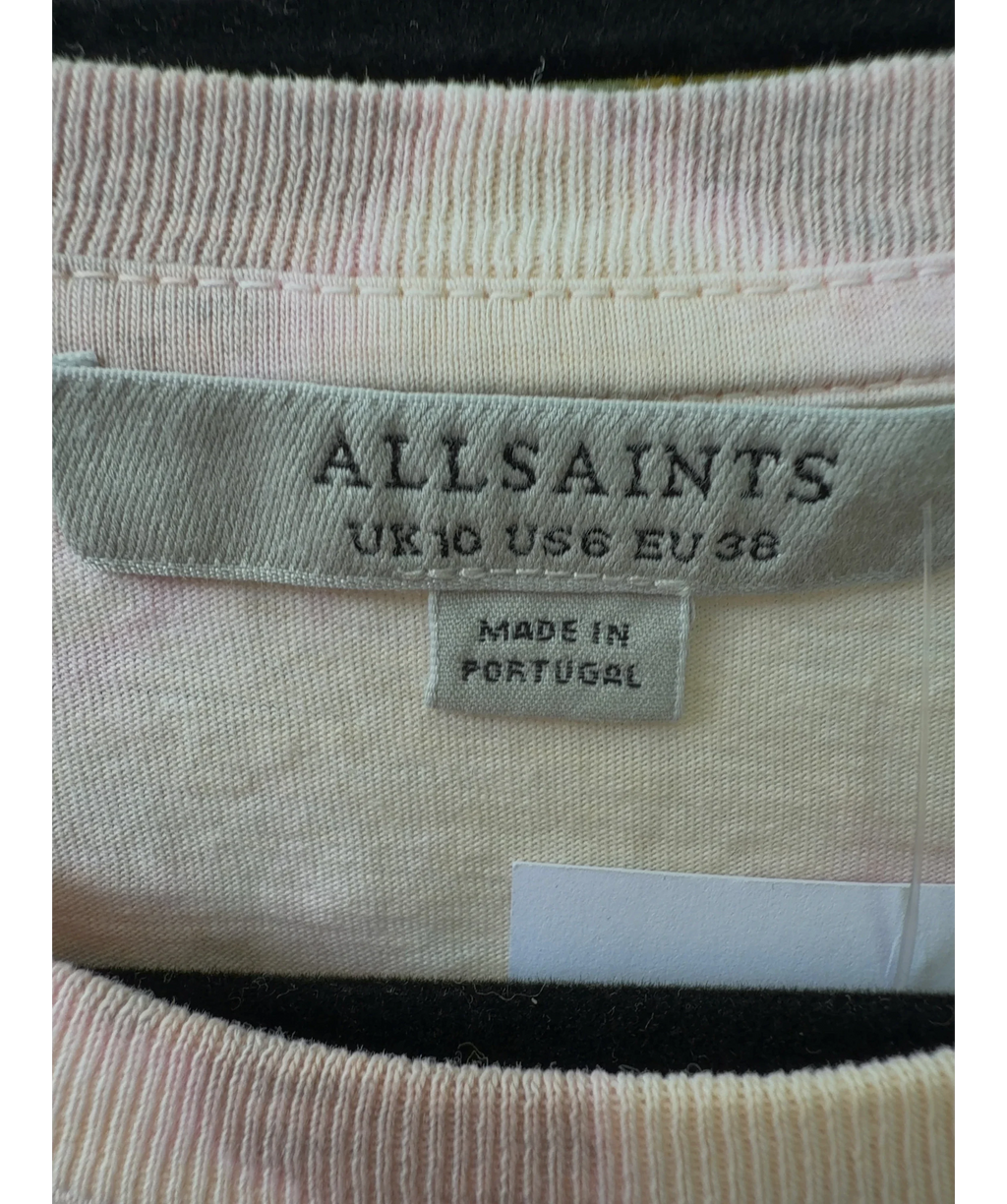 ALLSAINTS Pink Sasha Tydy Tee, size UK 10 — detail
