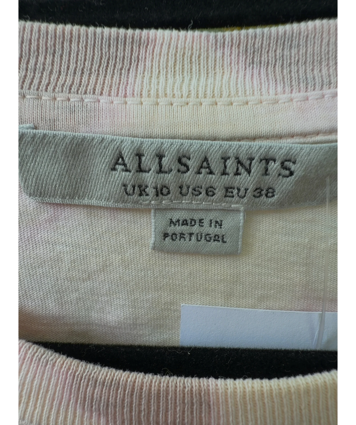 ALLSAINTS Pink Sasha Tydy Tee, size UK 10 — detail