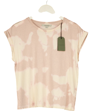 AllSaints Sasha Tydy Tee Pink And White Uk 10
