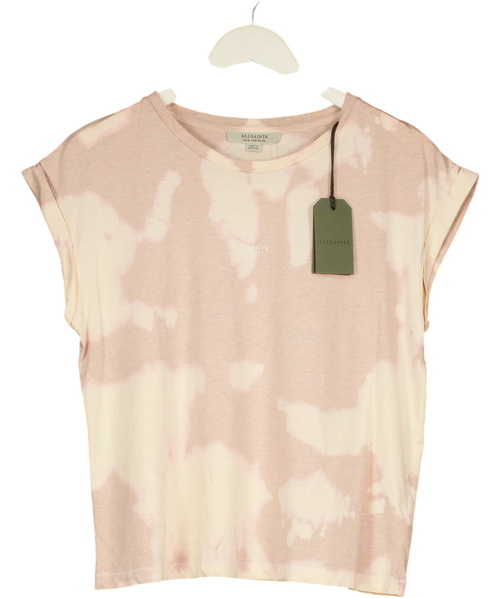 ALLSAINTS Pink Sasha Tydy Tee, size UK 10 — front