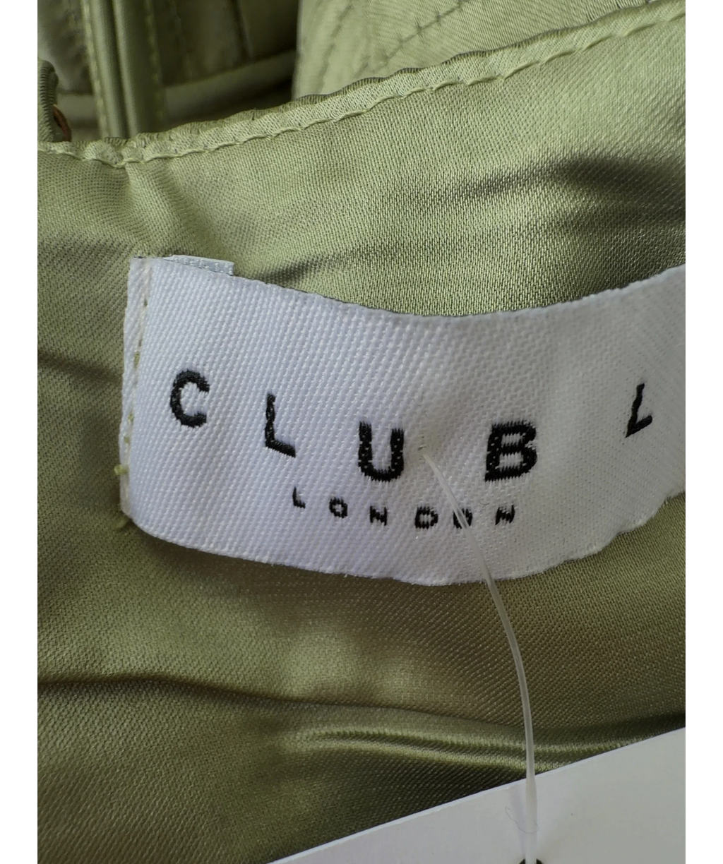 Club L Green satin corset top, size UK 8 — detail