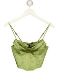 Club L Green satin corset top, size UK 8 — front