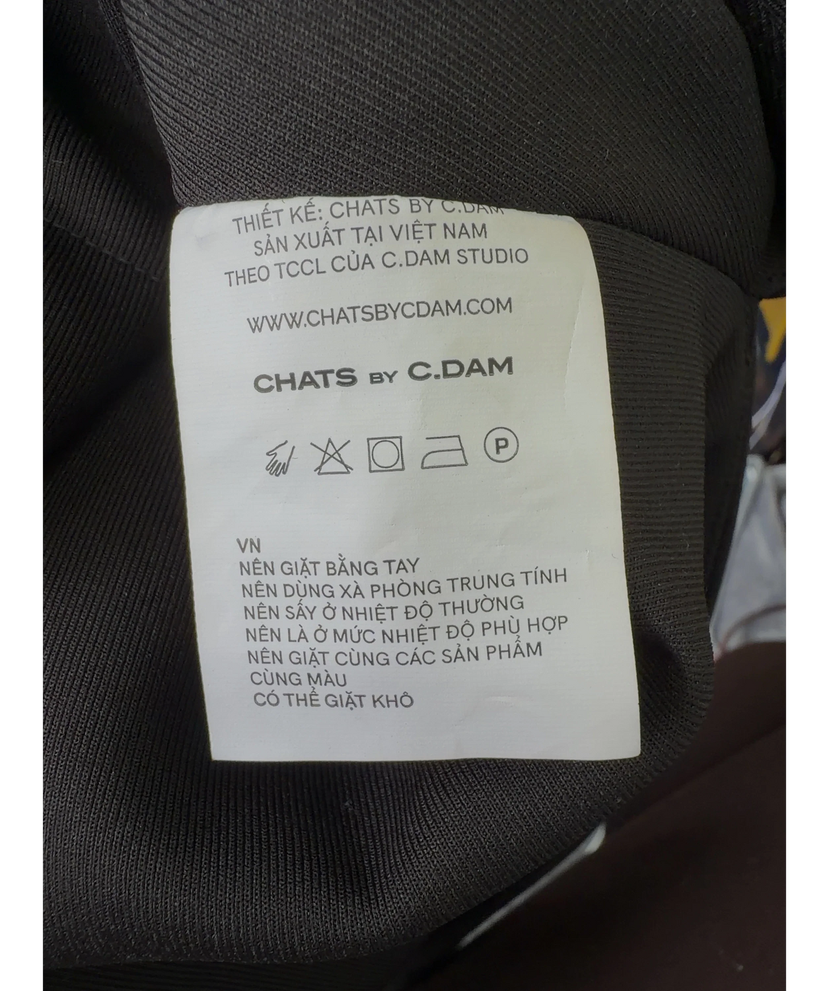 Chats by C.Dam Black Colour, size UK S — care label