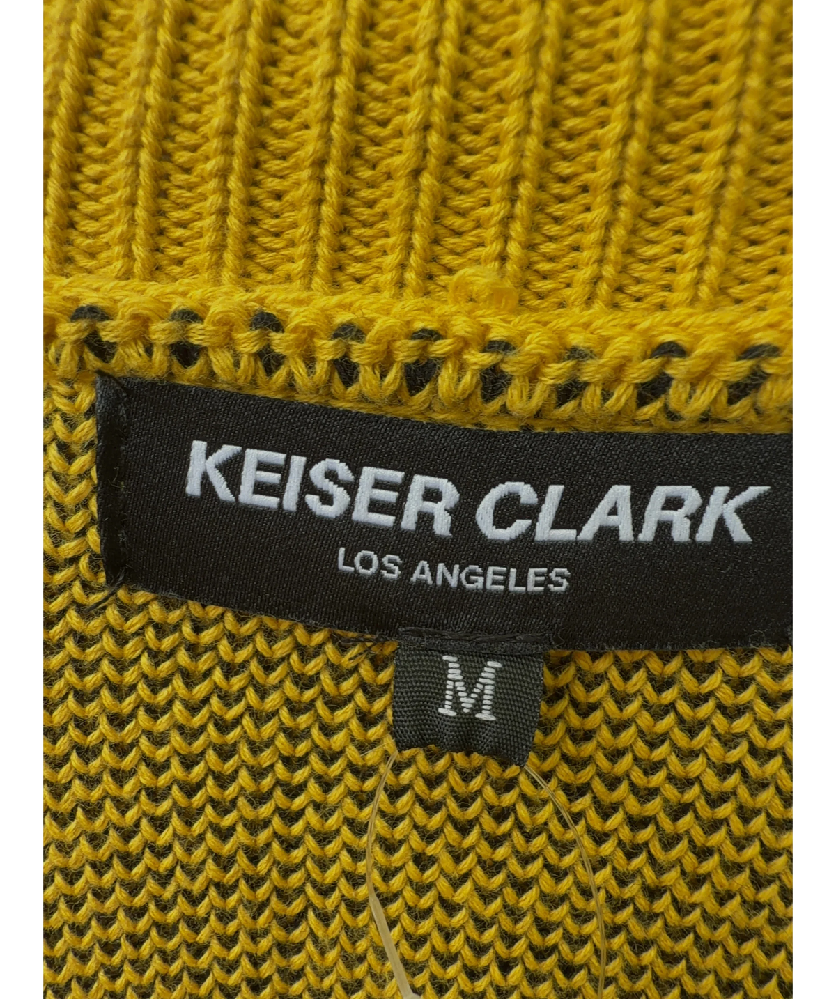 KEISER CLARK Yellow Stardust Cardigan, size UK M — care label
