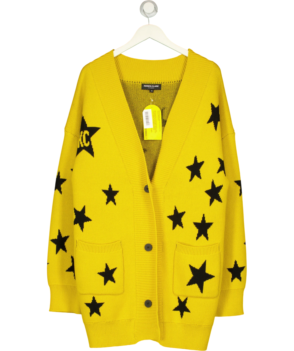KEISER CLARK Yellow Stardust Cardigan, size UK M — front