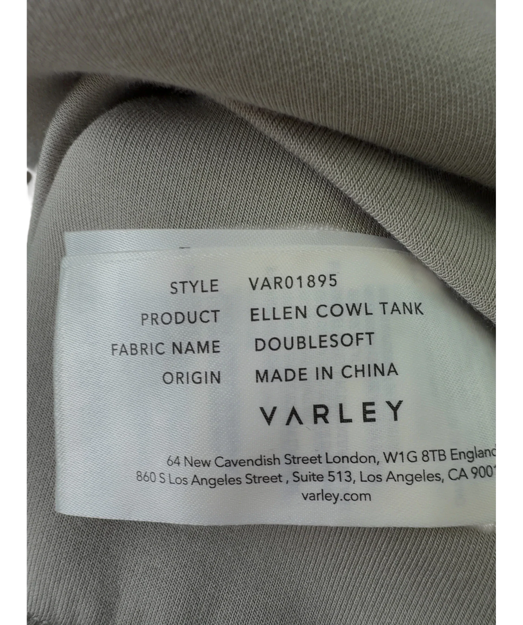 Varley Beige Ellen Cowl Neck Tank, size UK S — fabric detail