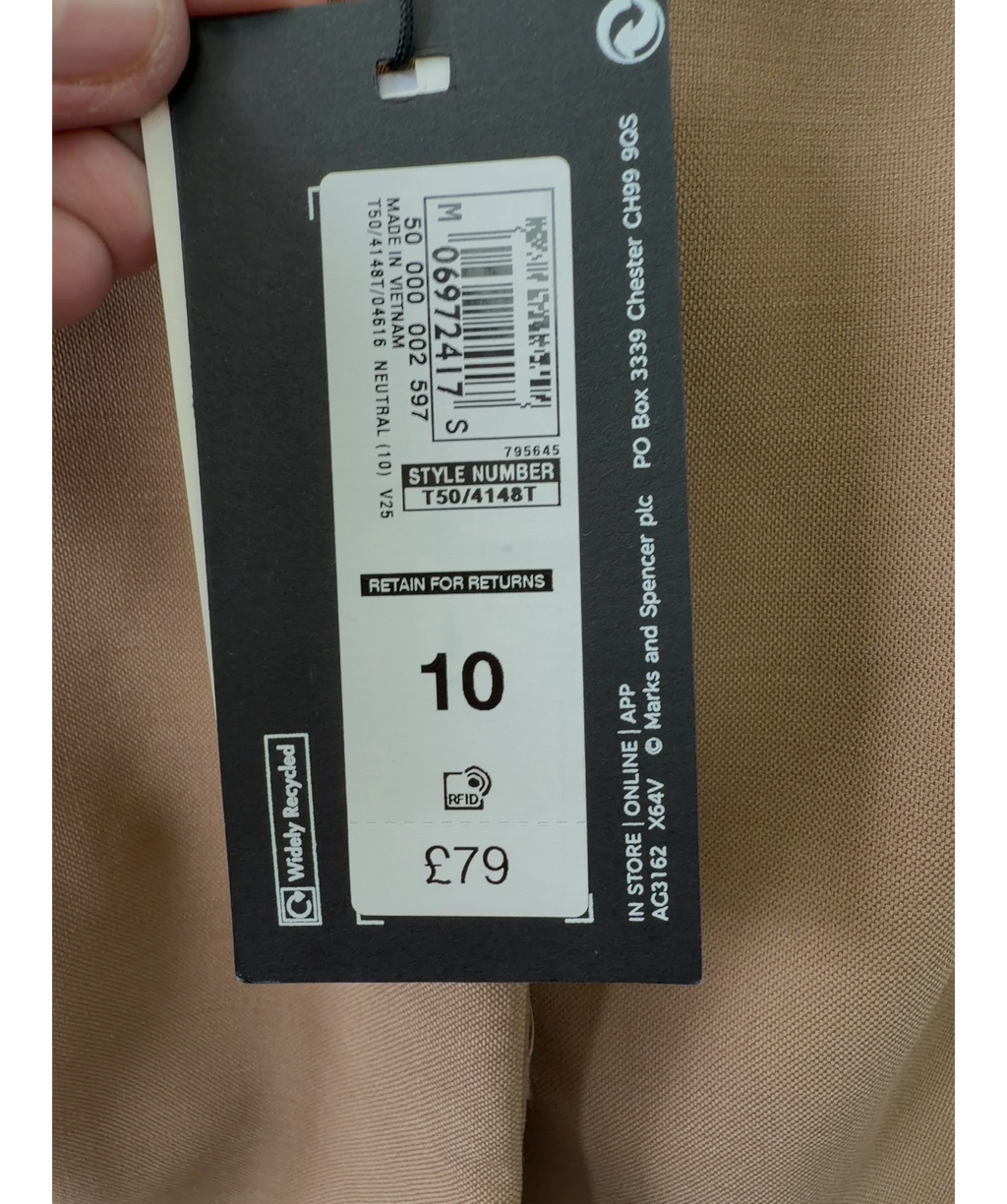 Autograph camel Colour, size UK 10 — care label
