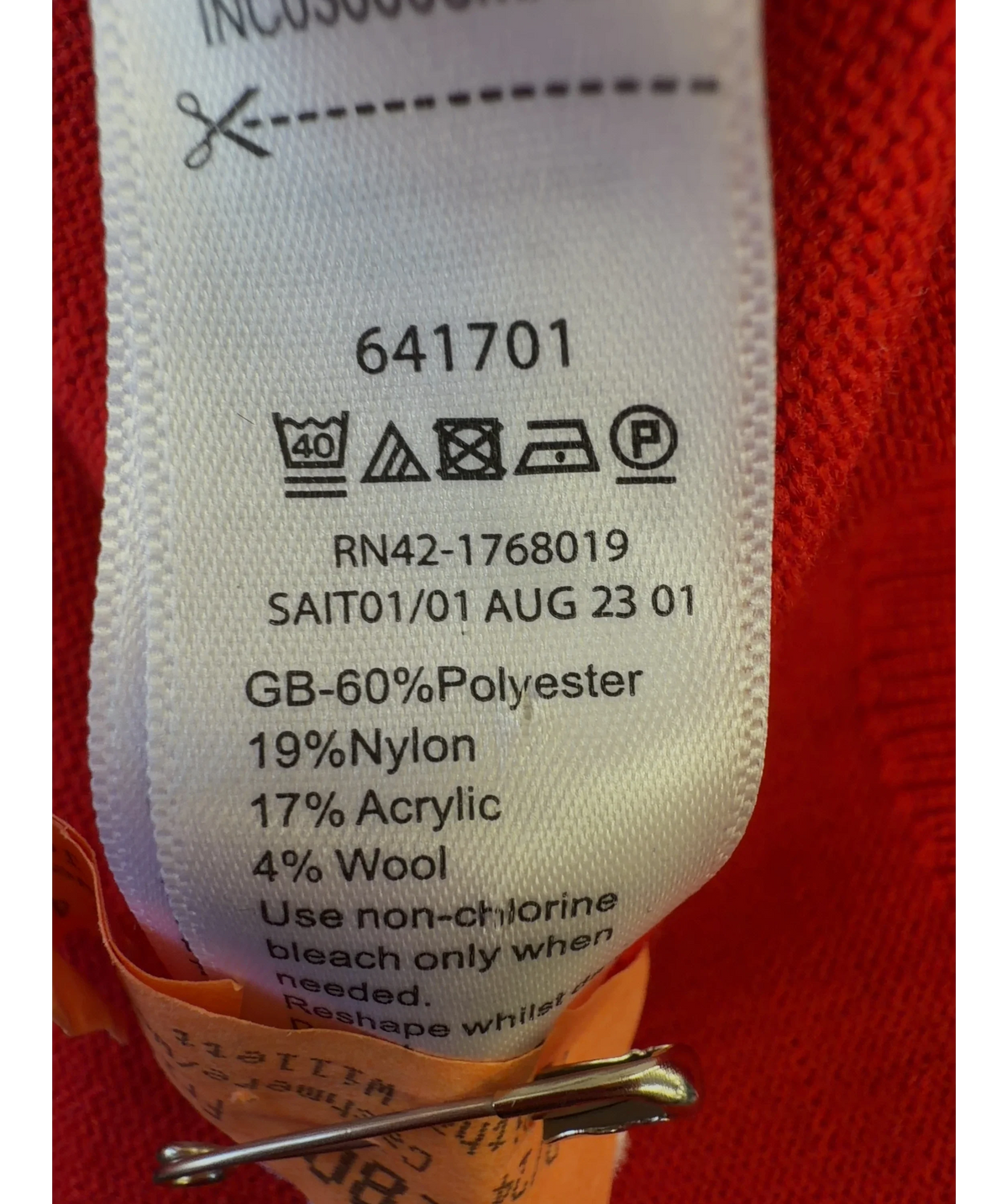 Monsoon Red Di Double Bow Jumper Red, size UK M — label