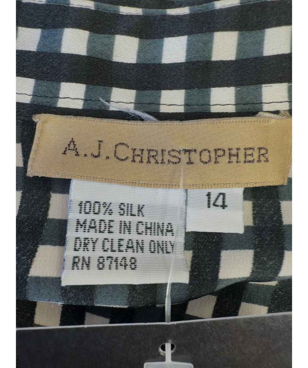 A.J. Christopher Green Colour, size UK 14 — label
