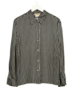 A.J. Christopher Green gingham check pattern blouse UK 14