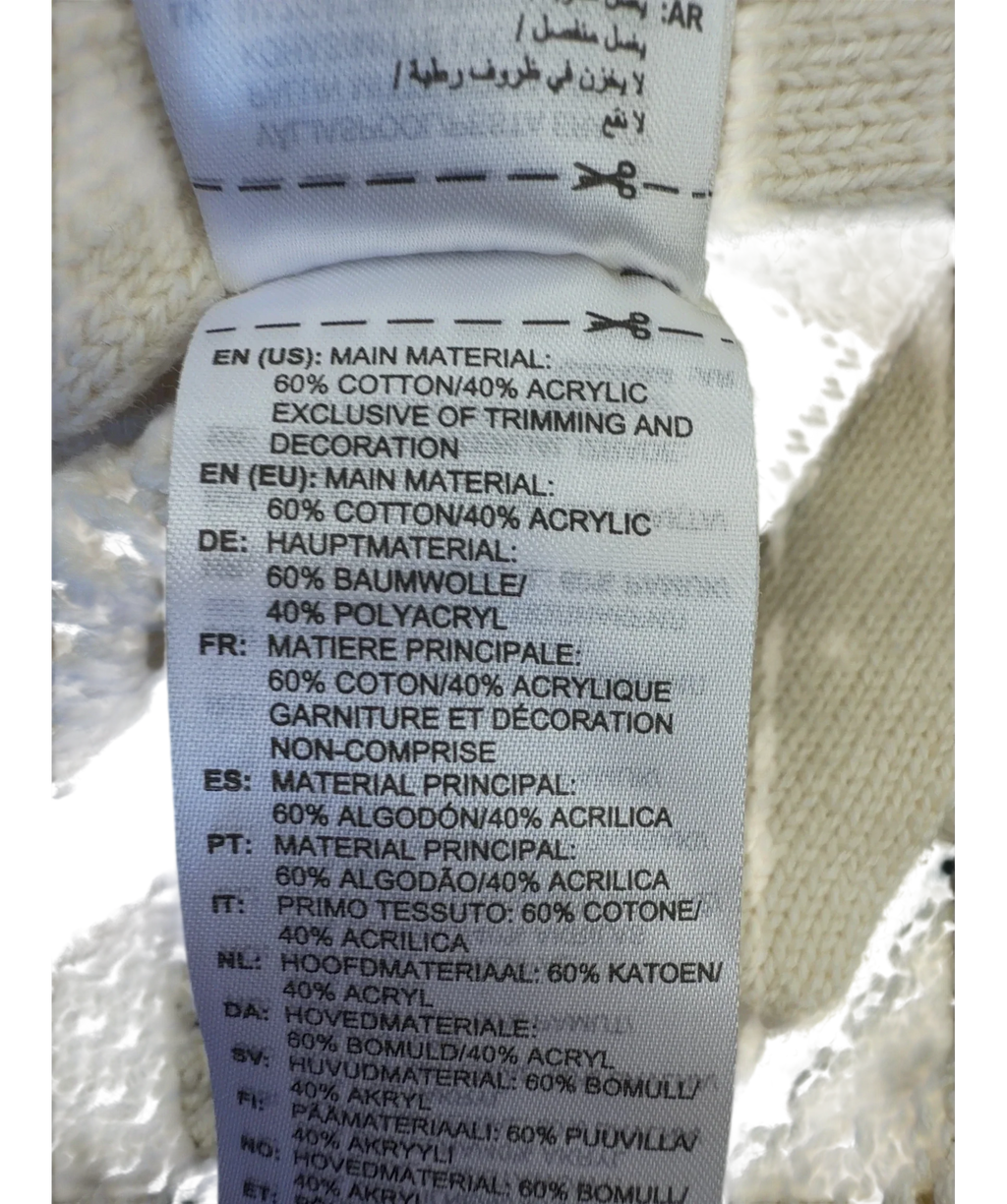 adidas Cream Knit Polo, size UK M — fabric detail