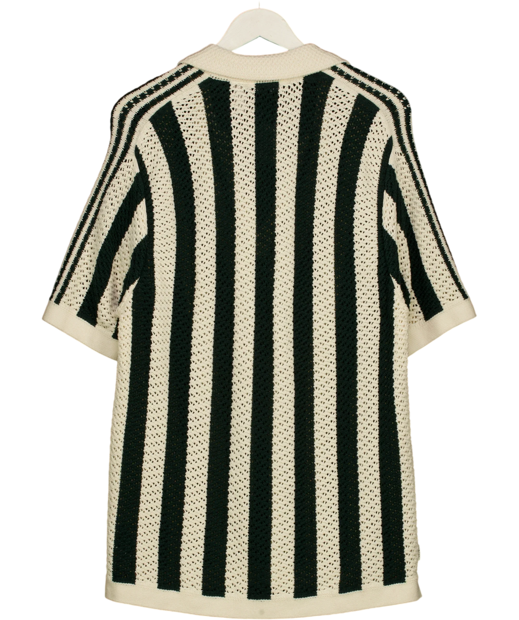 adidas Cream Knit Polo, size UK M — back