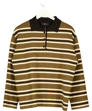 The Frankie Shop Royan Striped Polo Shirt UK L