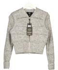 Represent Grey Aura Zip Cardigan, size UK S — front