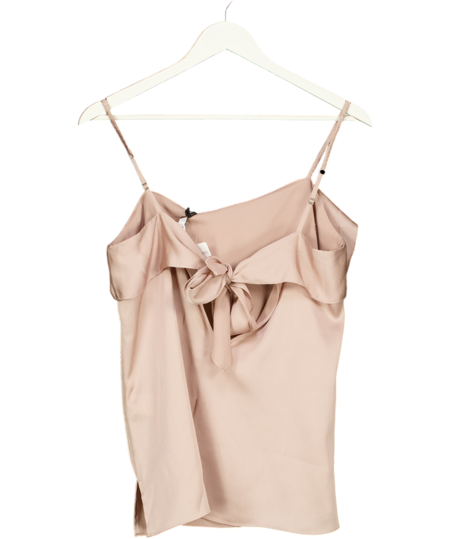 REISS Dusty Pink Jessica Frill Front Cami Top UK 12